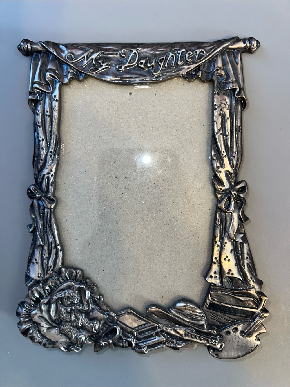 Vintage Pewter Silvertone 'My Daughter' Decorative Photo Frame